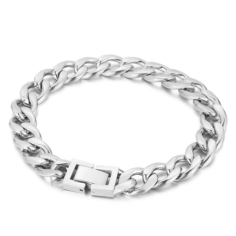 Punk Streetwear Geometric Titanium Steel Bracelets Necklace