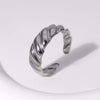 Modern Style Simple Style Simple Lines Stainless Steel Plating 18k Gold Plated Open Rings