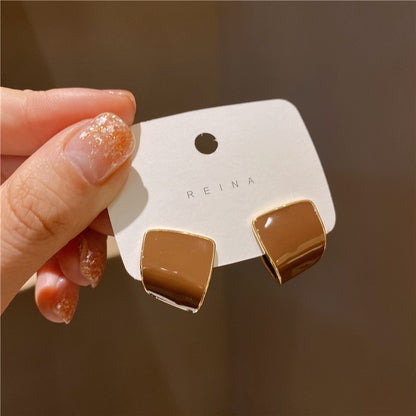 Wholesale Jewelry Streetwear Square Alloy Ear Studs