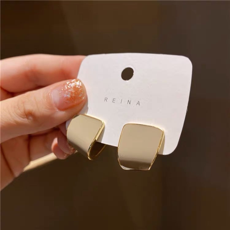 Wholesale Jewelry Streetwear Square Alloy Ear Studs