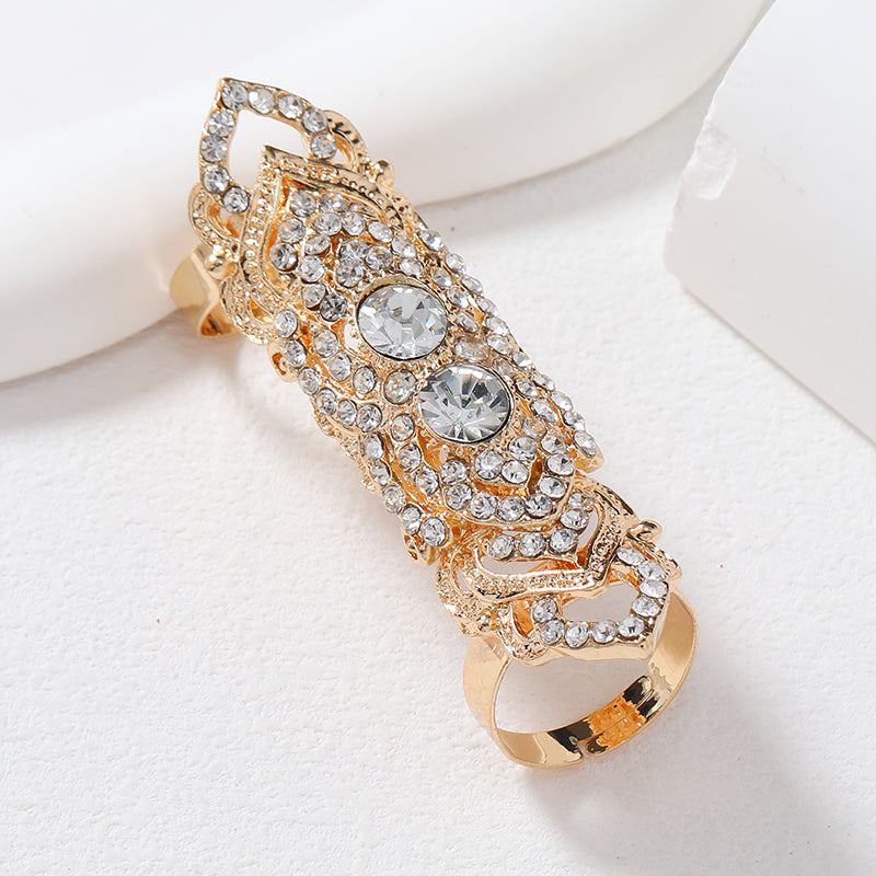 Streetwear Geometric Alloy Hollow Out Inlay Rhinestones Gold Plated Silver Plated Women's Wide Band Rings