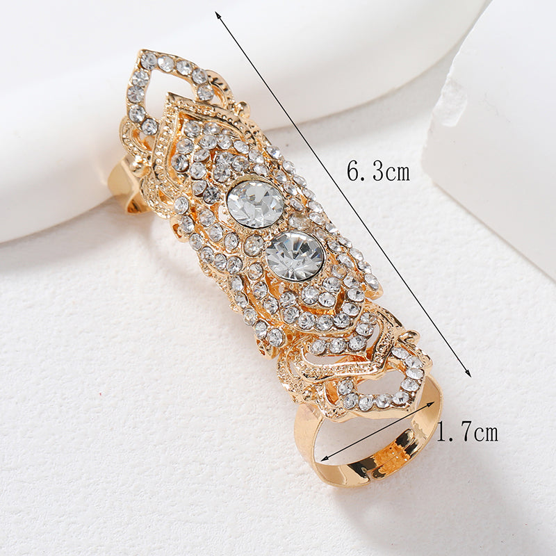 Streetwear Geometric Alloy Hollow Out Inlay Rhinestones Gold Plated Silver Plated Women's Wide Band Rings