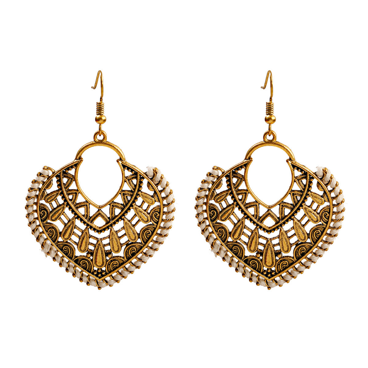 1 Pair Vintage Style Ethnic Style Geometric Water Droplets Plating Alloy Drop Earrings