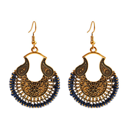 1 Pair Vintage Style Ethnic Style Geometric Water Droplets Plating Alloy Drop Earrings