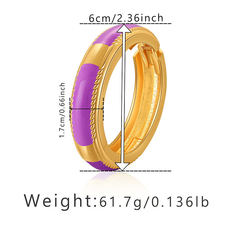 Retro Solid Color Alloy Enamel Women's Bangle