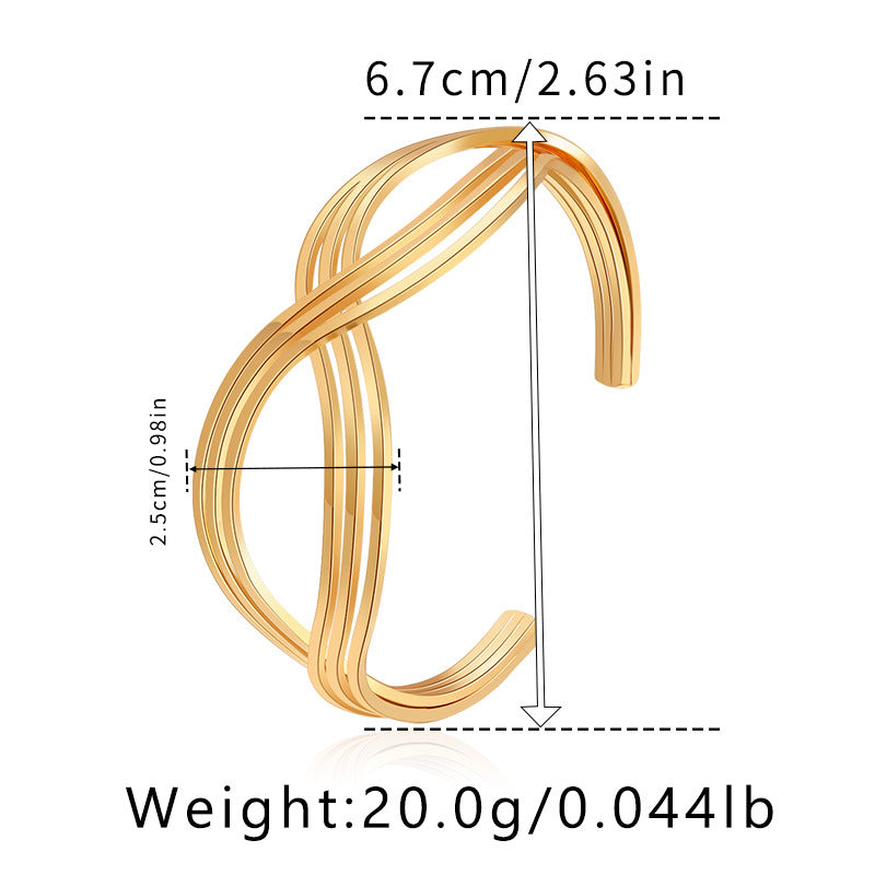 Copper 18K Gold Plated IG Style Geometric Bangle