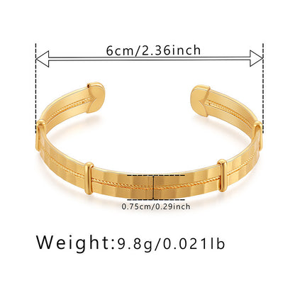 Retro Geometric Copper Plating Bangle