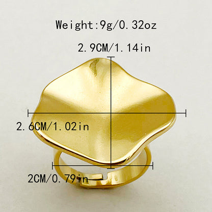 Simple Style Geometric Stainless Steel Plating Gold Plated Open Rings