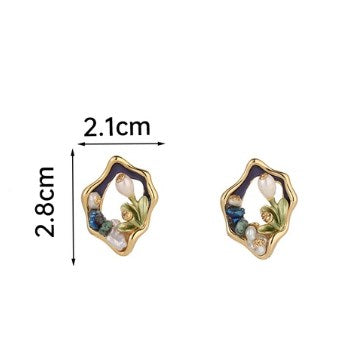 1 Pair Ig Style Y2k Cool Style Irregular Plating Inlay Copper Freshwater Pearl 18k Gold Plated Ear Studs