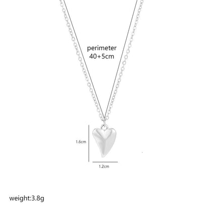 Elegant Heart Shape Stainless Steel Plating 18k Gold Plated Pendant Necklace