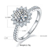 Elegant Classic Style Round Sterling Silver Gra Plating Inlay Moissanite White Gold Plated Rings