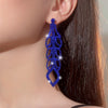 1 Pair Glam Solid Color Plating Inlay Rhinestone Rhinestones Silver Plated Drop Earrings