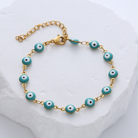 Simple Style Eye Titanium Steel Bracelets
