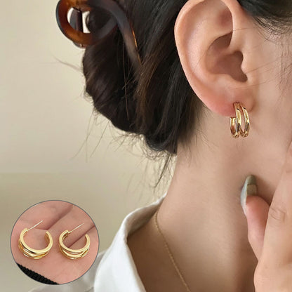 1 Pair Casual Retro Geometric Copper Plating Inlay Artificial Pearls Earrings