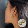 1 Pair Casual Retro Geometric Copper Plating Inlay Artificial Pearls Earrings