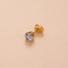 1 Piece Simple Style Classic Style Geometric Round Plating Inlay Stainless Steel Zircon 18k Gold Plated Ear Studs