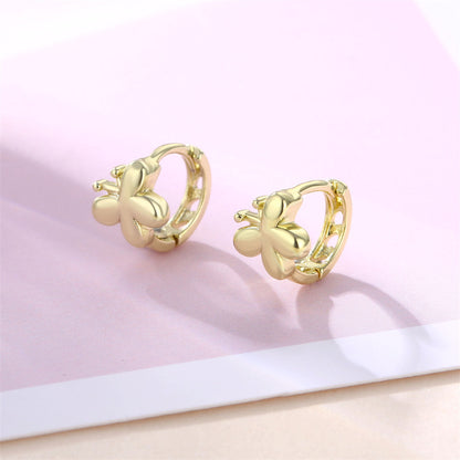 1 Pair Basic Retro Heart Shape Bow Knot Plating Copper Alloy Brass 18k Gold Plated Ear Studs