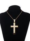 Gothic Hip-hop Punk Cross Zinc Alloy Plating Inlay Rhinestones 18k Gold Plated Men's Pendant Necklace