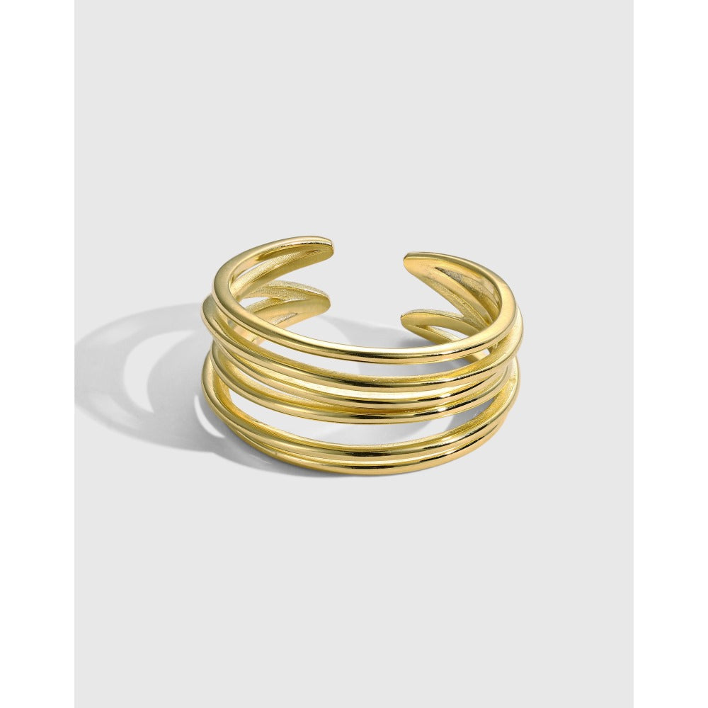 Simple Style Solid Color Sterling Silver Plating Gold Plated Rings