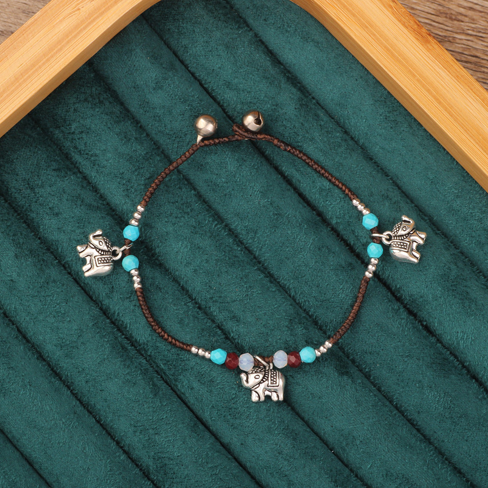 Retro Geometric Flower Alloy Natural Stone Unisex Nepal Bracelets