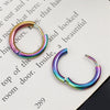 Simple Style Round Stainless Steel Hoop Earrings 1 Piece