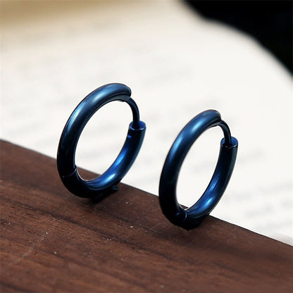 Simple Style Round Stainless Steel Hoop Earrings 1 Piece