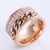 Elegant Romantic Color Block Stainless Steel Plating Zircon 18k Gold Plated Rose Gold Plated Rings