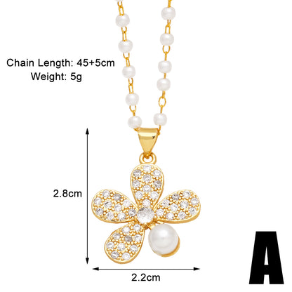 Elegant Simple Style Streetwear Lips Heart Shape Copper Plating Inlay Zircon 18k Gold Plated Pendant Necklace