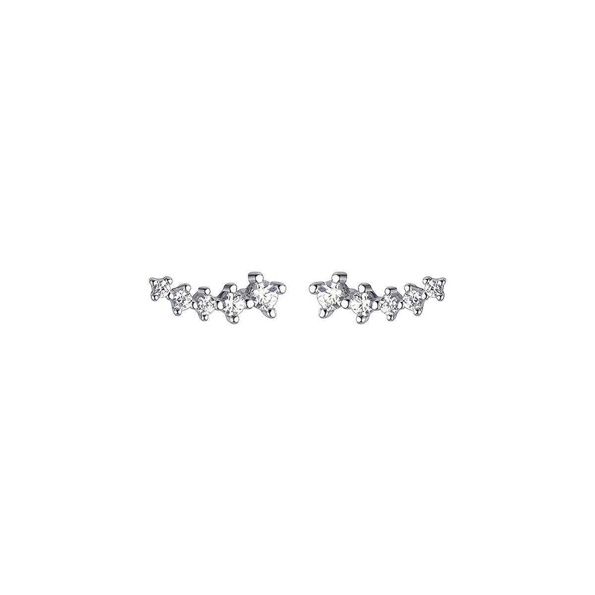 1 Pair Elegant Simple Style Solid Color Plating Inlay Sterling Silver Zircon Ear Studs