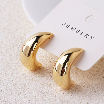 1 Pair Retro Simple Style Geometric Plating Copper Ear Studs