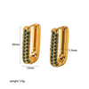 1 Pair Vintage Style Square Rectangle Polishing Plating Inlay Stainless Steel Pearl Zircon 18k Gold Plated Ear Studs