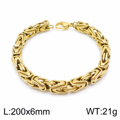 Hip-hop Retro Solid Color Titanium Steel Plating Gold Plated Bracelets Necklace