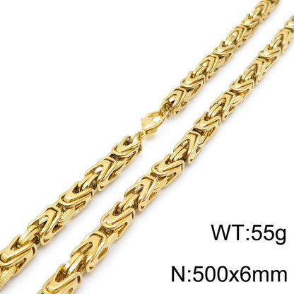 Hip-hop Retro Solid Color Titanium Steel Plating Gold Plated Bracelets Necklace