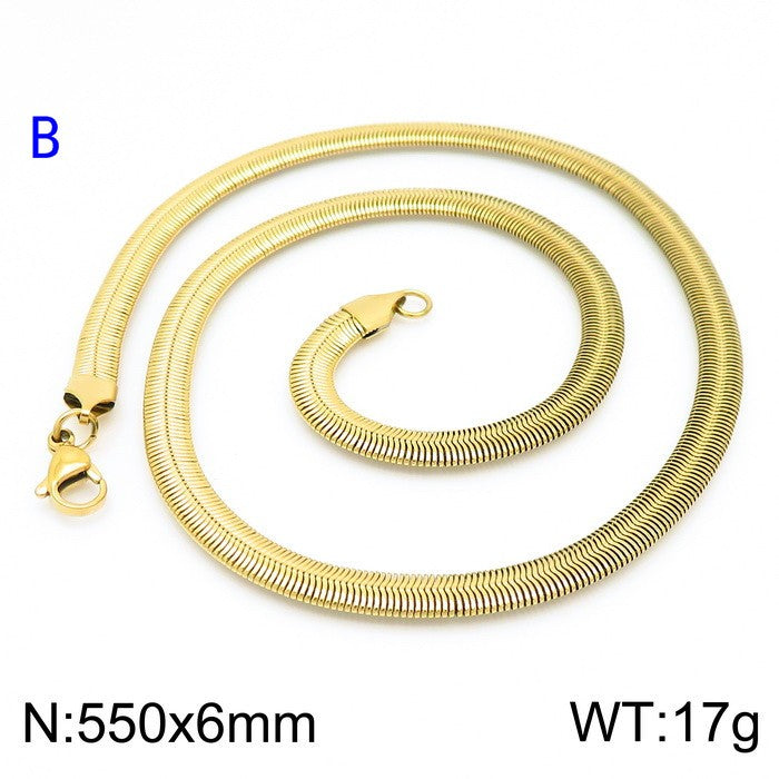 Wholesale Classic Style Solid Color Titanium Steel Chain Necklace