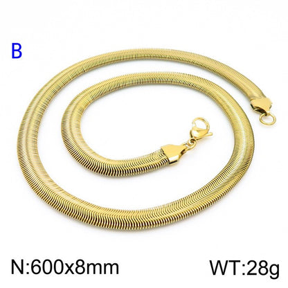 Wholesale Classic Style Solid Color Titanium Steel Chain Necklace