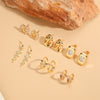 1 Pair Elegant Simple Style Leaves Plating Inlay Copper Zircon 14k Gold Plated Ear Studs