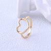 304 Stainless Steel 18K Gold Plated Cute Simple Style Plating Heart Shape Open Rings