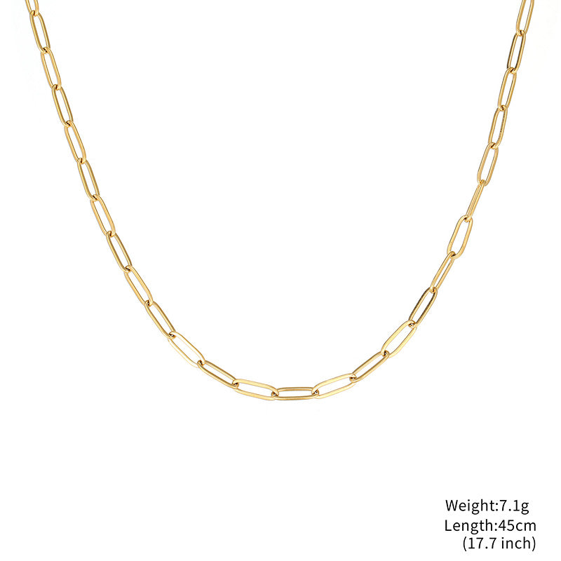 Simple Style Classic Style Solid Color Stainless Steel Plating Gold Plated Necklace