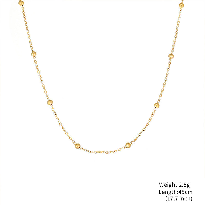 Simple Style Classic Style Solid Color Stainless Steel Plating Gold Plated Necklace