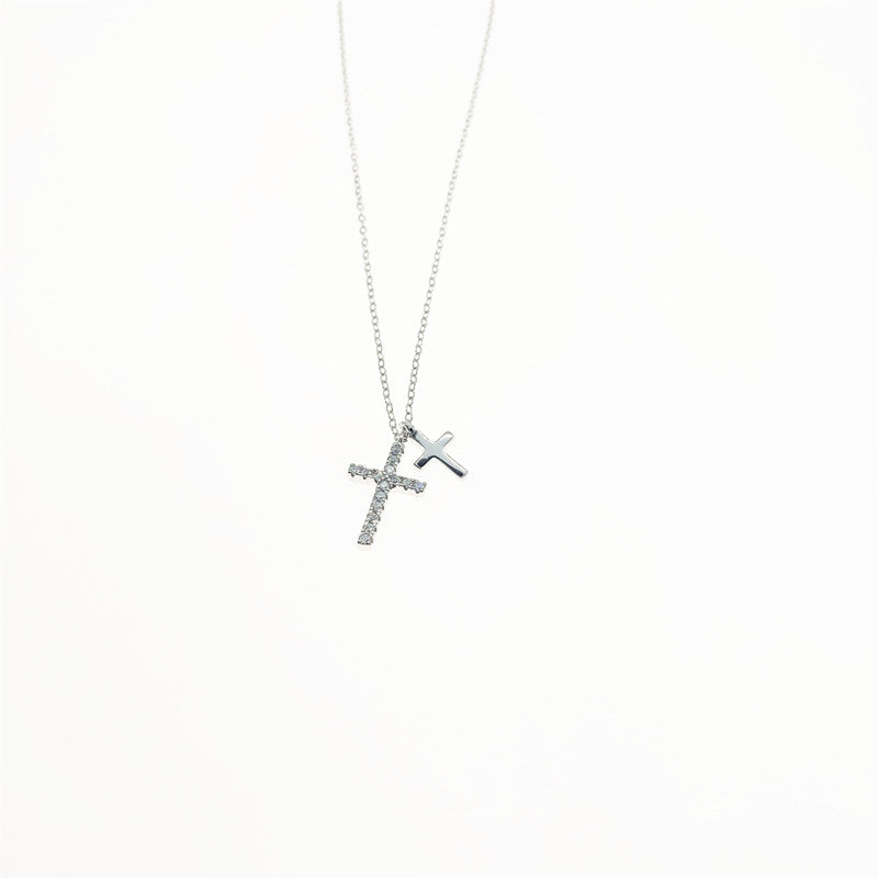 Classic Style Streetwear Cross Sterling Silver Silver Plated Pendant Necklace