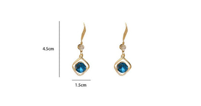 1 Pair Ig Style Casual Rhombus Inlay Alloy Crystal Rhinestones Drop Earrings