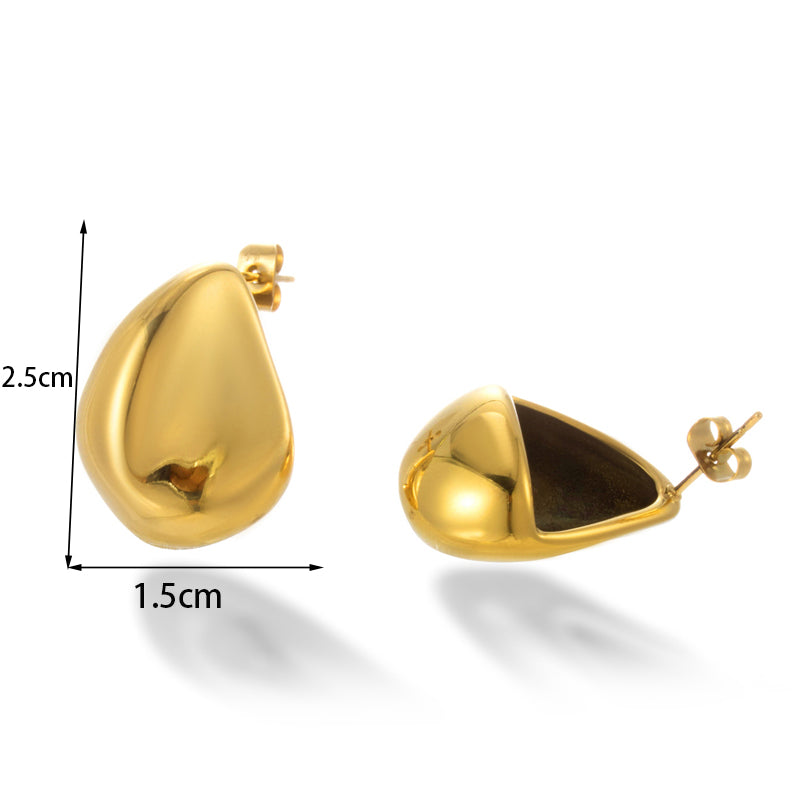 1 Pair Simple Style Irregular Water Droplets Plating Stainless Steel 18k Gold Plated Earrings