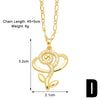 Simple Style Flower Copper Plating Inlay Zircon 18k Gold Plated Pendant Necklace