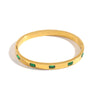 Simple Style Solid Color Stainless Steel Inlay Rhinestones Bangle