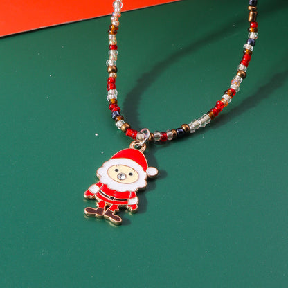 Cute Santa Claus Glass Wholesale Pendant Necklace