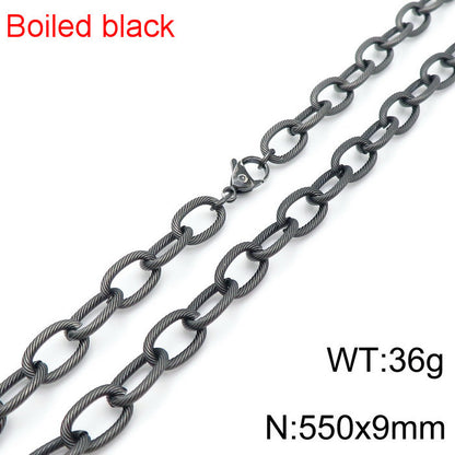 Wholesale Hip-hop Retro Solid Color Titanium Steel Chain Necklace