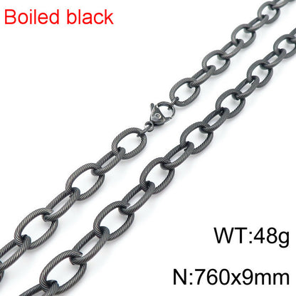 Wholesale Hip-hop Retro Solid Color Titanium Steel Chain Necklace