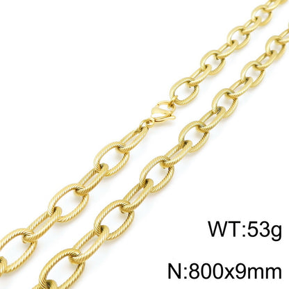 Wholesale Hip-hop Retro Solid Color Titanium Steel Chain Necklace