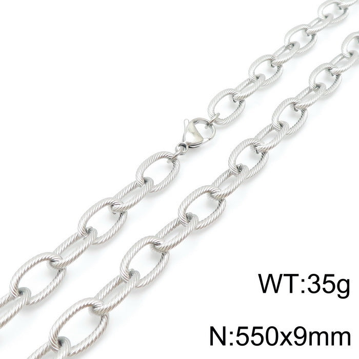 Wholesale Hip-hop Retro Solid Color Titanium Steel Chain Necklace