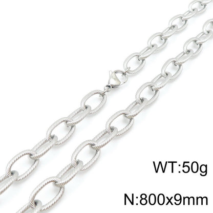 Wholesale Hip-hop Retro Solid Color Titanium Steel Chain Necklace